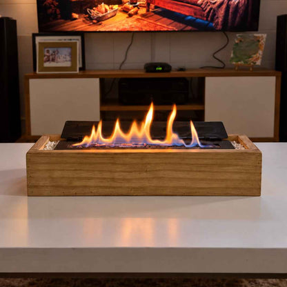 Estufa de Bioetanol 40 cm con Cajón de Madera