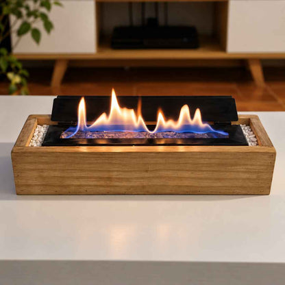 Estufa de Bioetanol 40 cm con Cajón de Madera